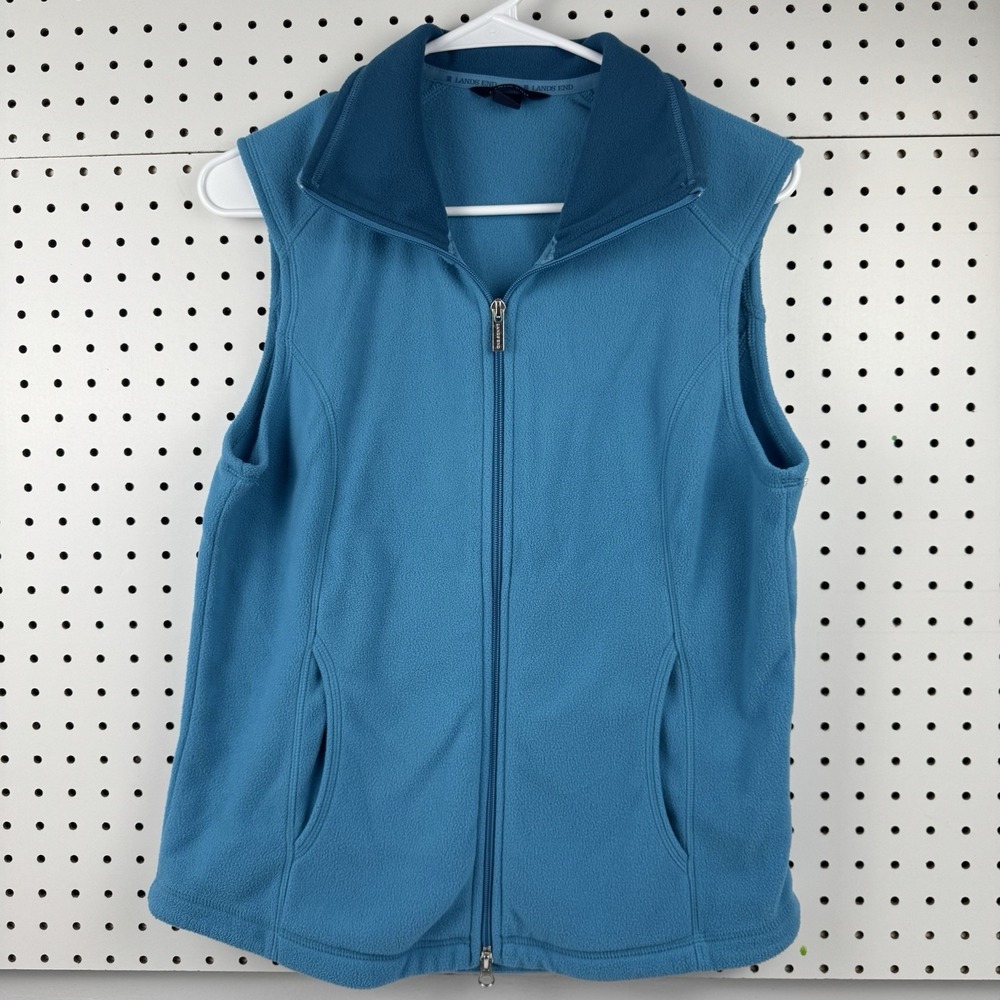 Lands End Women's‎ Small 6-8 Teal Blue Fleece Vest